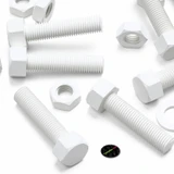 5x White PP Hex Head Plastic Screws & Bolts M16 x 65 mm, Nuts & Washers