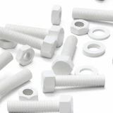 5x White PP Hex Head Plastic Screws & Bolts M16 x 65 mm, Nuts & Washers