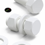 20x White PP Hex Head Plastic Screws & Bolts M12 x 30 mm, Nuts & Washers