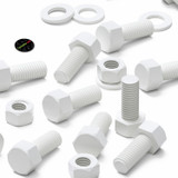 20x White PP Hex Head Plastic Screws & Bolts M12 x 30 mm, Nuts & Washers