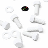 20x White PP Hex Head Plastic Screws & Bolts M12 x 30 mm, Nuts & Washers