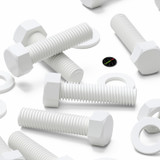 20x White PP Hex Head Plastic Screws & Bolts M10 x 40 mm, Nuts & Washers