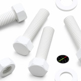 20x White PP Hex Head Plastic Screws & Bolts M10 x 40 mm, Nuts & Washers
