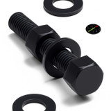 10x Black PP Hex Head Plastic Screws & Bolts M12 x 70 mm, Nuts & Washers