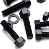 5x Black PP Hex Head Plastic Screws & Bolts M16 x 65 mm, Nuts & Washers