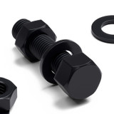 5x Black PP Hex Head Plastic Screws & Bolts M16 x 65 mm, Nuts & Washers