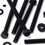 10x Black PP Hex Head Plastic Screws & Bolts M8 x 100 mm, Nuts & Washers