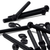 10x Black PP Hex Head Plastic Screws & Bolts M8 x 100 mm, Nuts & Washers