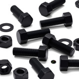 5x Black PP Hex Head Plastic Screws & Bolts M20 x 60 mm, Nuts & Washers