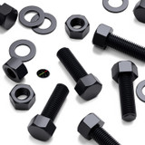 5x Black PP Hex Head Plastic Screws & Bolts M20 x 60 mm, Nuts & Washers