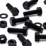 5x Black PP Hex Head Plastic Screws & Bolts M20 x 60 mm, Nuts & Washers