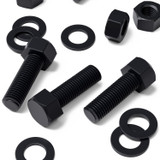 5x Black PP Hex Head Plastic Screws & Bolts M20 x 60 mm, Nuts & Washers