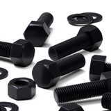 5x Black PP Hex Head Plastic Screws & Bolts M20 x 60 mm, Nuts & Washers