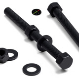 5x Black PP Hex Head Plastic Screws & Bolts M12 x 150 mm, Nuts & Washers