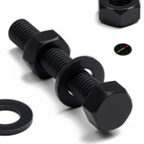 10x Black PP Hex Head Plastic Screws & Bolts M10 x 60 mm, Nuts & Washers