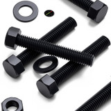10x viti esagonali nere in PP M10 x 60 mm, dadi e rondelle