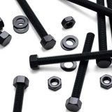 5x Black PP Hex Head Plastic Screws & Bolts M16 x 150 mm, Nuts & Washers