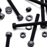 5x Black PP Hex Head Plastic Screws & Bolts M16 x 150 mm, Nuts & Washers