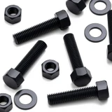 10x Black Nylon Hex Head Plastic Screws & Bolts M12 x 50 mm, Nuts & Washers