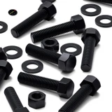 10x Black Nylon Hex Head Plastic Screws & Bolts M12 x 50 mm, Nuts & Washers