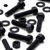 10x bulloni esagonali neri in nylon PA66 M12 x 50 mm, dadi e rondelle