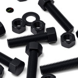 10x bulloni esagonali neri in nylon PA66 M12 x 50 mm, dadi e rondelle
