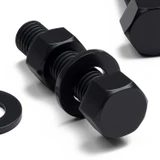 10x Black Nylon Hex Head Plastic Screws & Bolts M12 x 50 mm, Nuts & Washers
