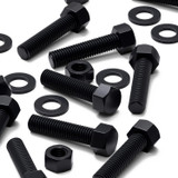10x bulloni esagonali neri in nylon PA66 M12 x 50 mm, dadi e rondelle
