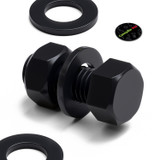 20x Black Nylon Hex Head Plastic Screws & Bolts M10 x 25 mm, Nuts & Washers