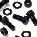 20x Black Nylon Hex Head Plastic Screws & Bolts M10 x 25 mm, Nuts & Washers