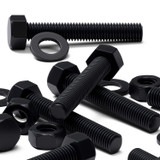 10x Black Nylon Hex Head Plastic Screws & Bolts M10 x 50 mm, Nuts & Washers