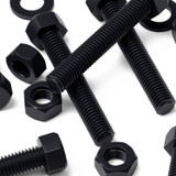 10x Black Nylon Hex Head Plastic Screws & Bolts M10 x 50 mm, Nuts & Washers