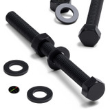 10x Black Nylon Hex Head Plastic Screws & Bolts M10 x 70 mm, Nuts & Washers