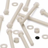 5x Natural Nylon Hex Head Screws & Bolts M12 x 150 mm, Nuts & Washers
