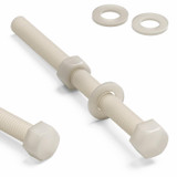 5x bulloni esagonali naturali in nylon PA66 M12 x 150 mm, dadi e rondelle