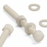 10x Natural Nylon Hex Head Screws & Bolts M10 x 100 mm, Nuts & Washers