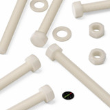 10x Natural Nylon Hex Head Screws & Bolts M10 x 100 mm, Nuts & Washers