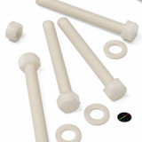 5x Natural Nylon Hex Head Screws & Bolts M12 x 100 mm, Nuts & Washers