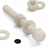 5x Natural Nylon Hex Head Screws & Bolts M12 x 100 mm, Nuts & Washers