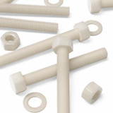 5x Natural Nylon Hex Head Screws & Bolts M20 x 150 mm, Nuts & Washers