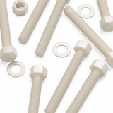 5x Natural Nylon Hex Head Screws & Bolts M20 x 150 mm, Nuts & Washers