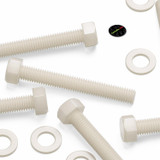 10x bulloni esagonali naturali in nylon PA66 M10 x 75 mm, dadi e rondelle