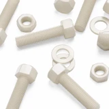 5x Natural Nylon Hex Head Plastic Screws & Bolts M16 x 65 mm, Nuts & Washers
