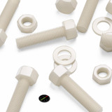 5x Natural Nylon Hex Head Plastic Screws & Bolts M16 x 65 mm, Nuts & Washers