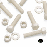 10x Natural Nylon Hex Head Screws & Bolts M12 x 50 mm, Nuts & Washers