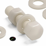 10x Natural Nylon Hex Head Screws & Bolts M12 x 50 mm, Nuts & Washers