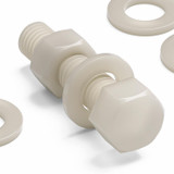 10x Natural Nylon Hex Head Screws & Bolts M12 x 50 mm, Nuts & Washers