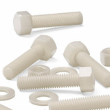 10x Natural Nylon Hex Head Screws & Bolts M12 x 50 mm, Nuts & Washers