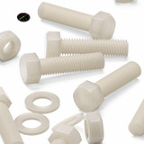 20x bulloni esagonali naturali in nylon PA66 M10 x 40 mm, dadi e rondelle