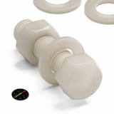 20x bulloni esagonali naturali in nylon PA66 M10 x 40 mm, dadi e rondelle